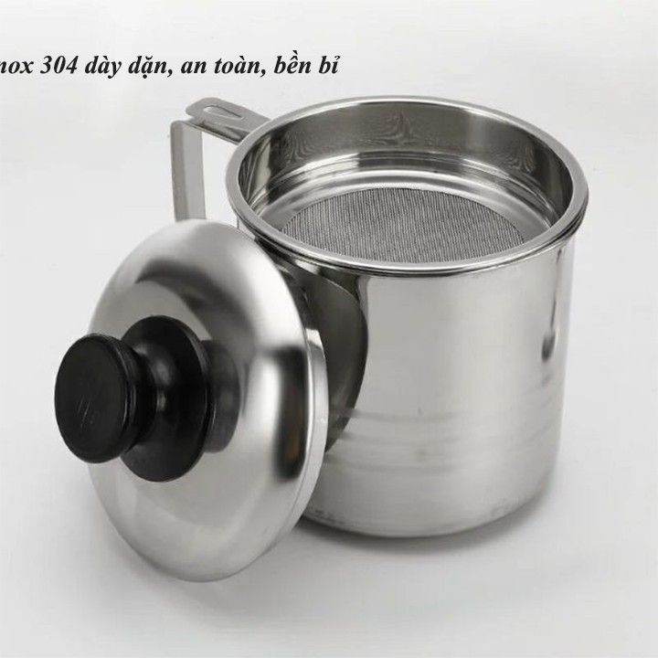 Bình Lọc Dầu Ăn INOX 304 Không Gỉ Cao Cấp, Ca Lọc Dầu Có Lưới, Lọc Dầu Ăn, Sữa, Nước Ép Tiện Lợi