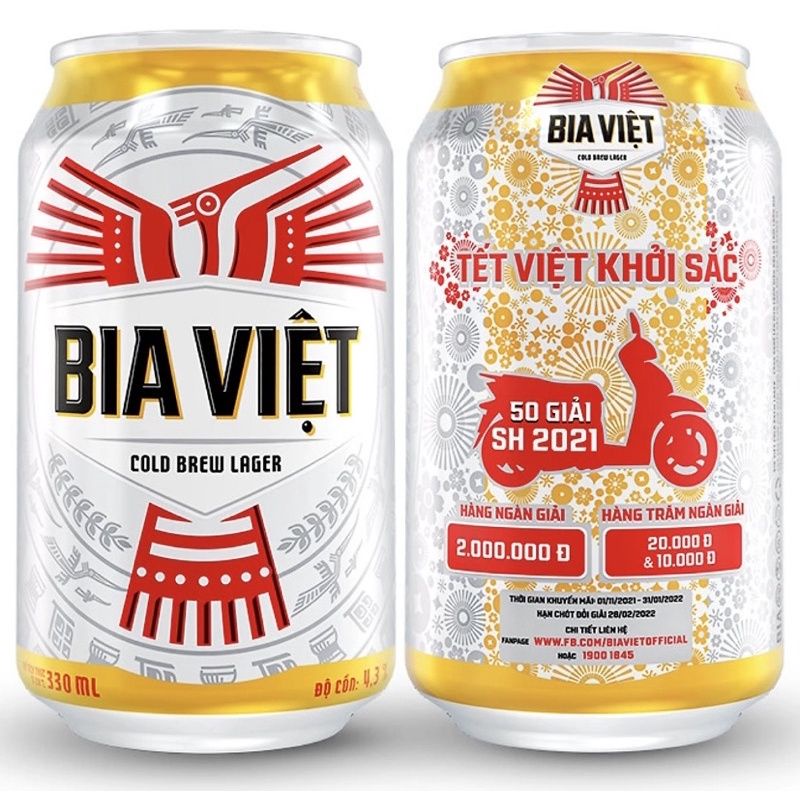 Thùng 12 Lon Bia Việt 330ml/ lon