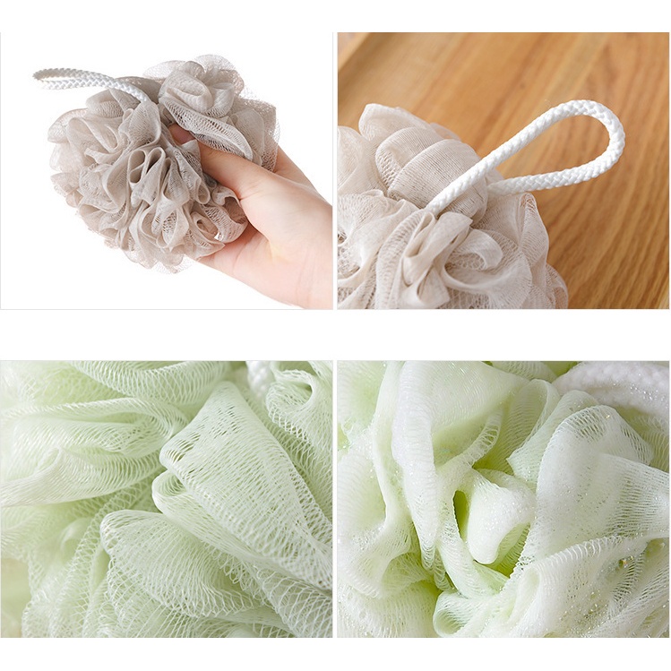 Bông Tắm Tròn Tạo Bọt Vải Lưới Mềm Mại Cao Cấp Tẩy Tế Bào Chết
