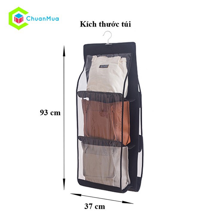 Túi treo giỏ xách 6 ngăn đa năng - Giá treo túi xách bảo vệ giỏ xách