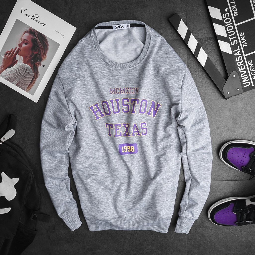 Áo sweater/ áo nỉ dài tay nam nữ phối chữ cá tính