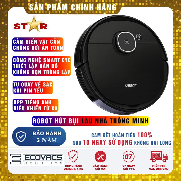 (BẢO HÀNH 5 NĂM)Robot T5 hero ecovacs Deebot DX96 - Robot hút bụi lau nhà cao cấp nhất của deebot