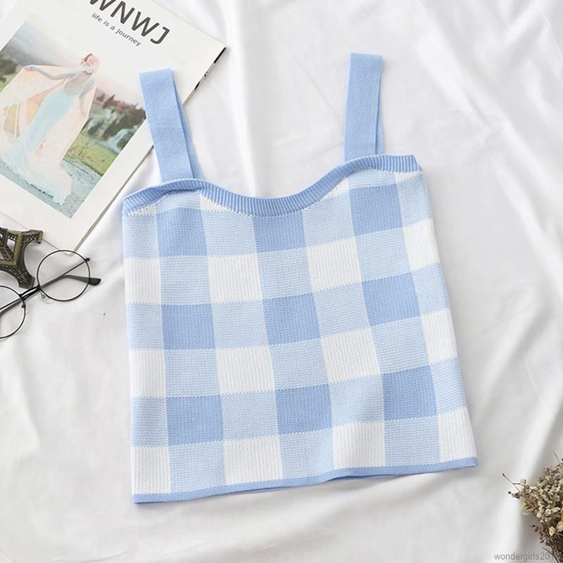 Áo Len Nữ Không Tay Họa Tiết Kẻ Lưới Thời Trang | BigBuy360 - bigbuy360.vn