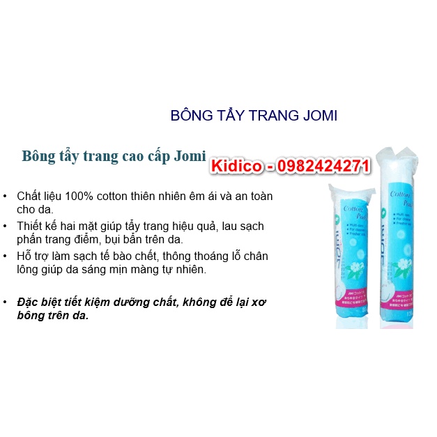 [Nhật Bản] Bông Tẩy trang Jomi cotton Pads - 80 miếng