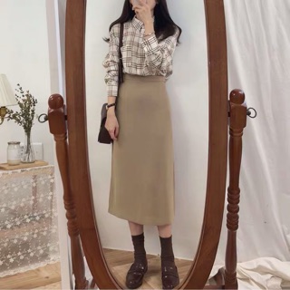 Chân váy dài 2 màu dáng basic