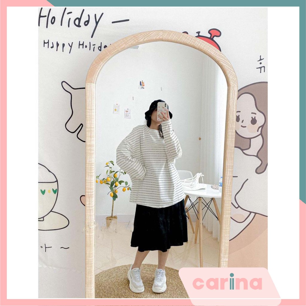 🌸 Áo sweater, dài tay, kẻ sọc, tay phồng cực dễ thương 🌸