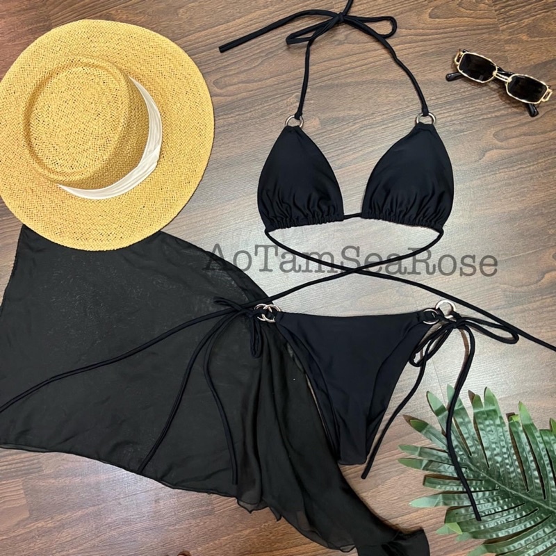 [Hàng Có Sẵn Full Màu] Bikini đồ bơi tam giác phối khoen sexy hình thật do shop chụp sàn