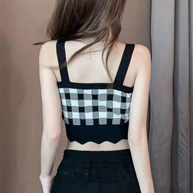 Áo dệt kim hai dây SUXI phong cách cổ điển