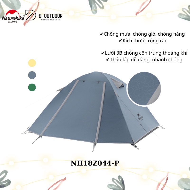 Lều 2- 4 Người Naturehike chính hãng Chống Nước NH18Z044-P