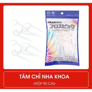 [GÓI 90 CÂY] TĂM CHỈ NHA KHOA OKAMURA CAO CẤP - VỆ SINH KẼ RĂNG TIỆN DỤNG