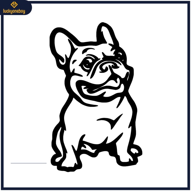 Miếng Dán Trang Trí Xe Hơi Hình Chó Bull Pháp Thời Trang