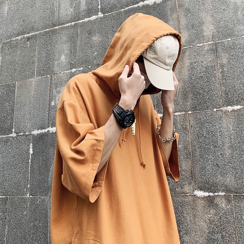 Áo Hoodie Tay Ngắn Phong Cách Hàn Quốc Cho Nam Nữ