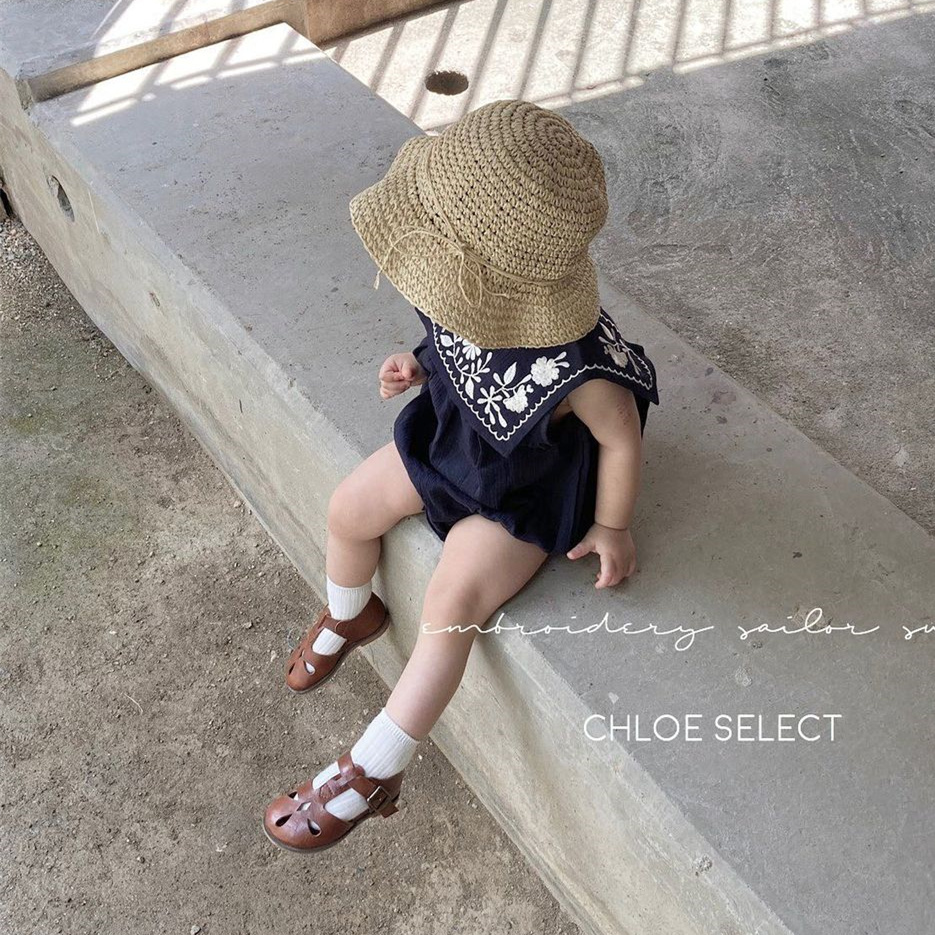 Áo Liền Quần Không Tay Hoạ Tiết Thêu Xinh Xắn Cho Bé Gái