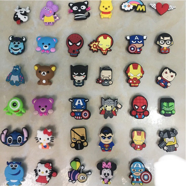 I RDJ STICKER / JiBITZ GẮN DÉP CROCS , DÉP CÁ SẤU,SỤC. 70 95