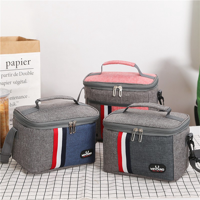 Túi giữ nhiệt bằng chất liệu lá nhôm đựng hộp cơm trưa tiện dụng đi picnic