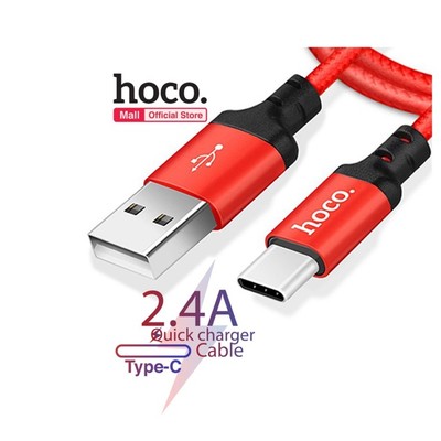 Cáp sạc nhanh truyền dữ liệu USB to Type-C Hoco X14/X89 dùng cho 15 trở lên/Android dây bọc dù dài 1m/2m