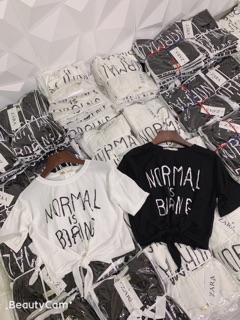 Áo croptop thắt nơ bụng