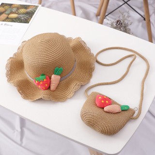 Set mũ và túi đeo dễ thương cho bé