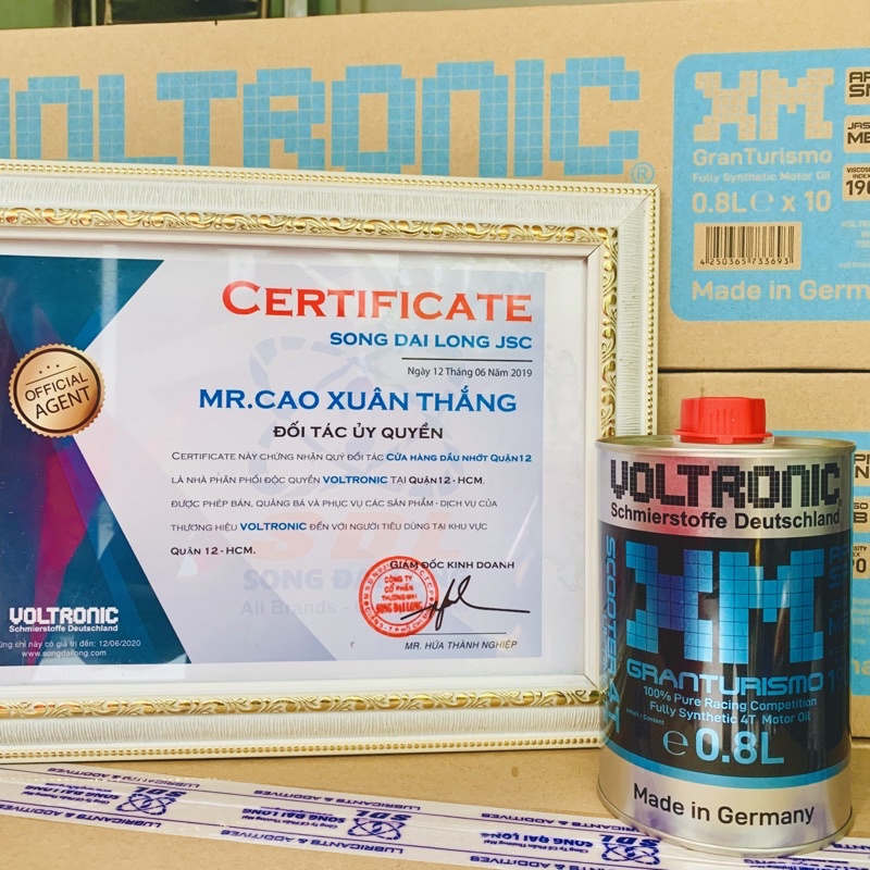 Tặng 30ML Voltronic E59 - Nhớt Xe Tay Ga Voltronic XM Scooter Granturismo Racing 4T Motor Oil 800ML