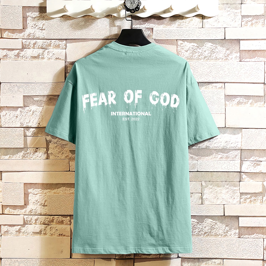 Áo thun nam nữ - Áo phông nam nữ UNISEX tay lỡ form rộng 100%COTTON mát mềm mịn in FEAR OF GOD