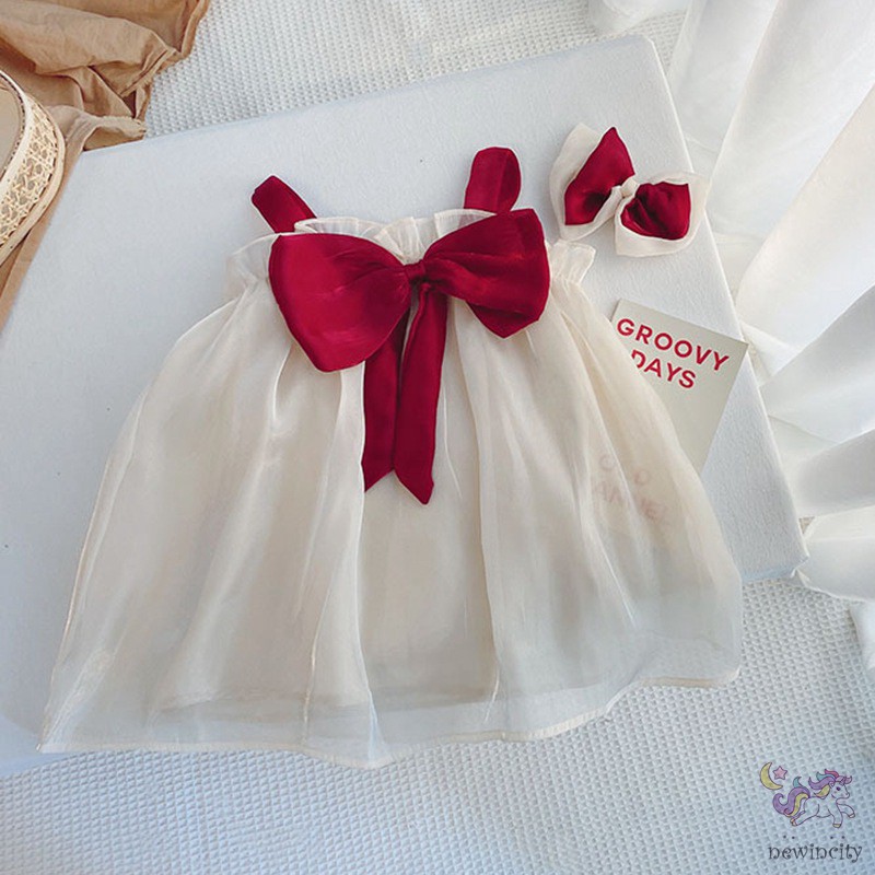 Đầm Thắt Nơ Phong Cách Thời Trang Hàn Quốc Cho Bé Gái