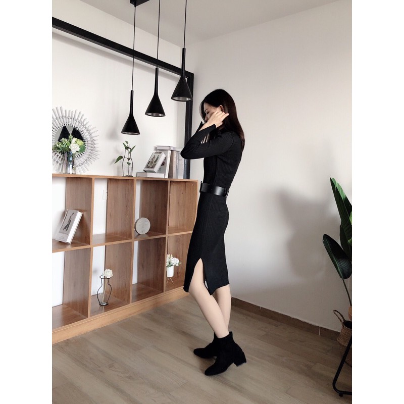 Váy len hàng quảng châu cao cấp TẶNG thắt lưng