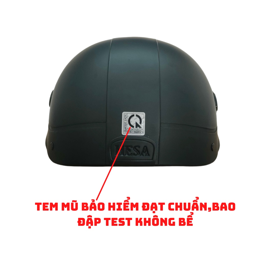 Mũ bảo hiểm nón sơn nửa đầu 1/2 HESA cao cấp có lỗ thông gió hàng chính hãng