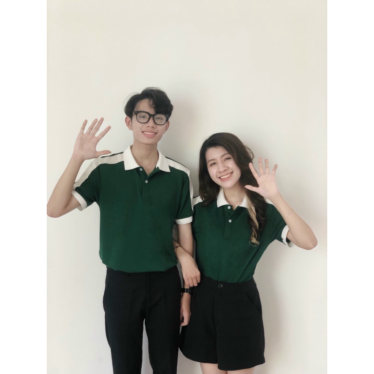 Áo Thun Nữ Cổ Bẻ Chất Cotton Trơn Mềm Mát Phối Sọc Tay Form Chuẩn Mặc Đẹp Tôn Dáng [NEW UNISEX]