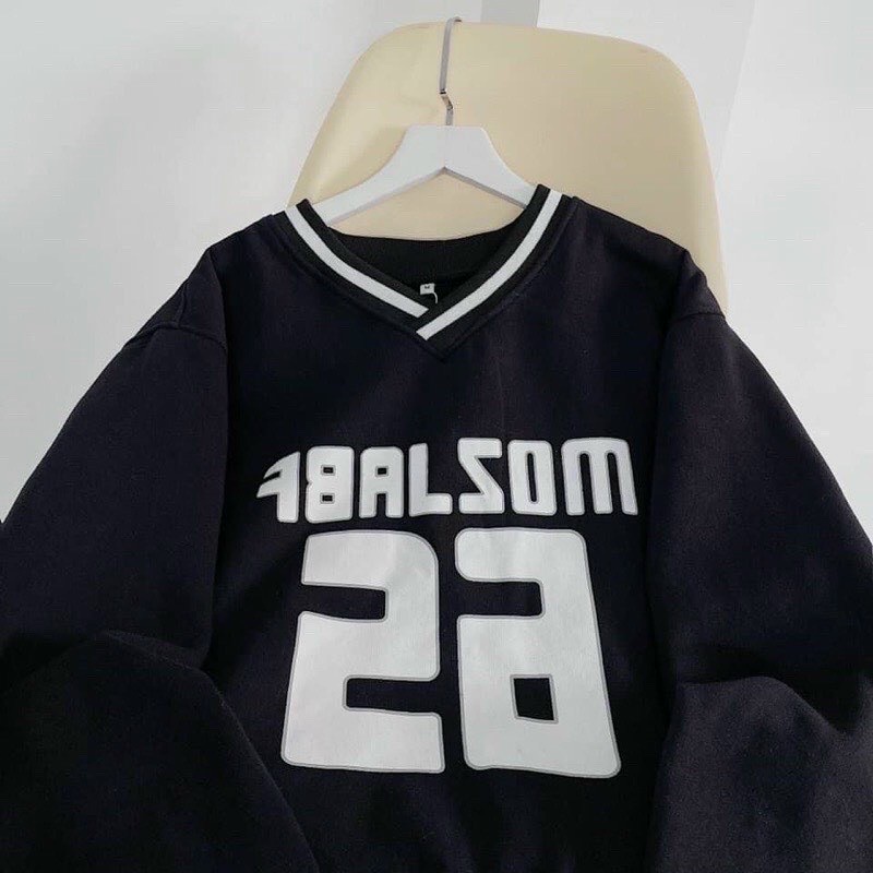 ÁO SWEATER NAM NỮ VẢI NỈ FORM RỘNG, ÁO SWEATER UNISEX BÓNG CHÀY MÀU ĐEN