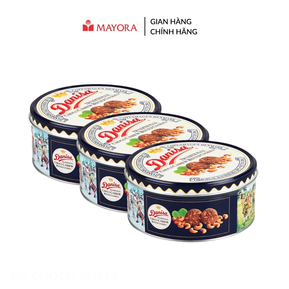Combo 3 Hộp Bánh Quy Bơ Danisa Hạt Điều Hộp 200g