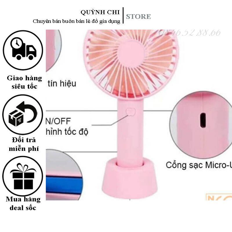 Quạy mini cầm tay quạt cầm tay bảo thanh chạy pin sạc chân type c - quạt mang đi đường