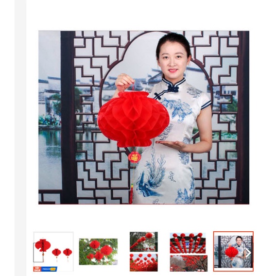 [ COMBO 50 CÁI ] Đèn Lồng Xếp Đỏ đường kính 21CM Loại dày Đèn lồng Tết chữ Phúc mang may mắn