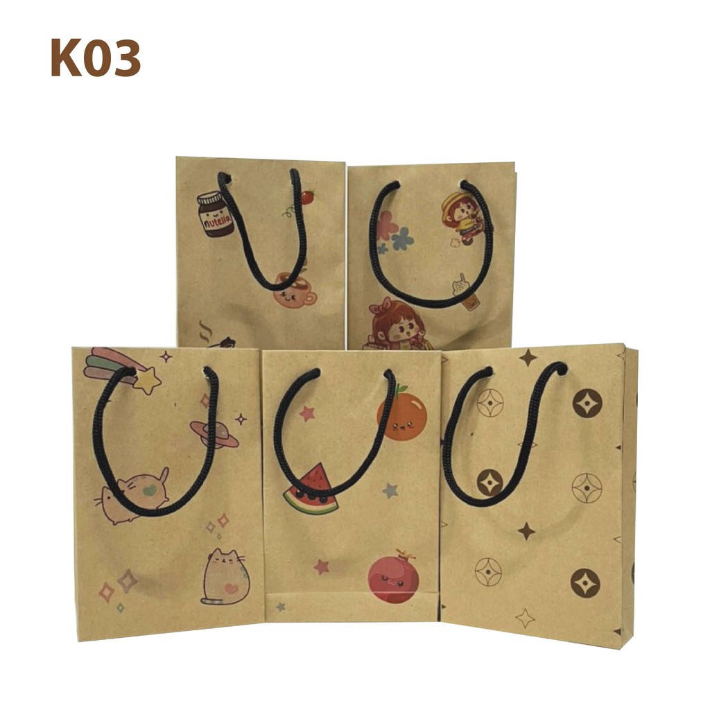 Túi giấy đựng mỹ phẩm họa tiết K03 - 14 x x 9 x3 cm