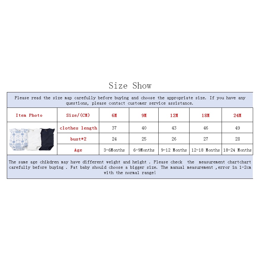 3 Món Bộ Đồ Body Không Tay Cho Bé Trai Bé Gái 0-24 Tháng,Bodysuit Liền Thân Mùa Hè Áo Liền Quần Cho Bé trẻ em Sơ Sinh