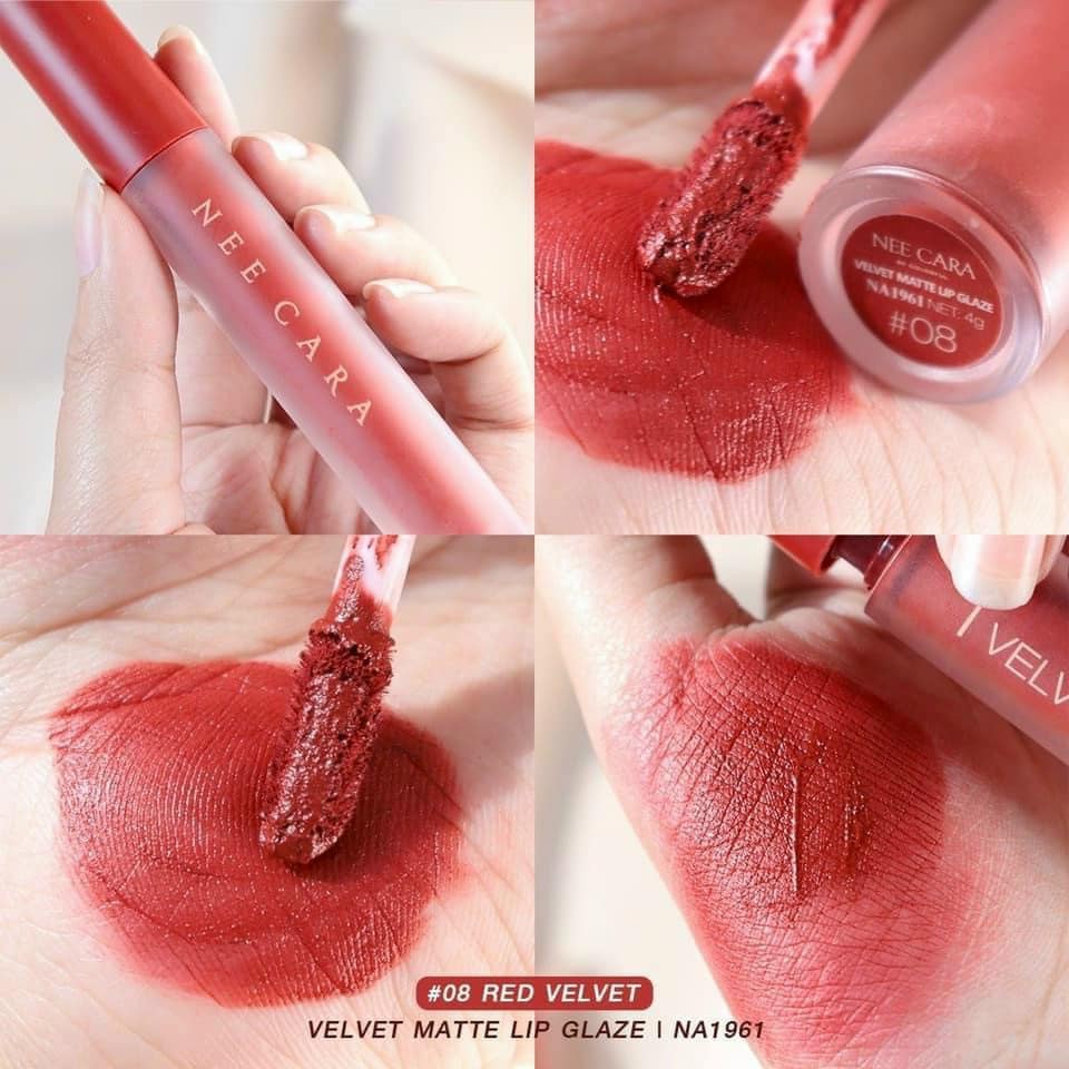 Son Kem Nhung Lì Nee Cara Velvet Matte Lip Glaze 08