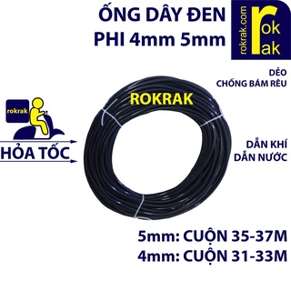 Dây oxy (cuộn ~30m) ống nước dẻo ĐEN phi 4 5 mm LDPE chống bám rêu