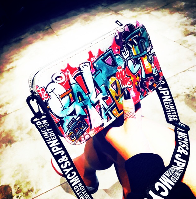 Túi nữ ulzzang hình graffiti dây bảng chữ