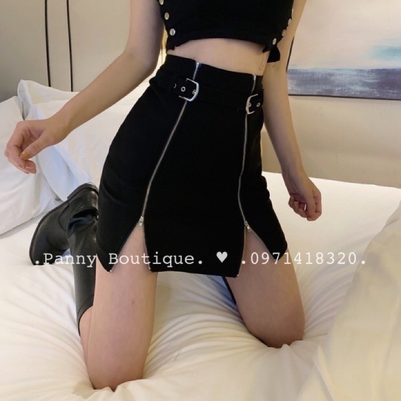 Chân đầm kéo khoá khuy cài cá tính, style ulzzang Hàn Quốc 🌻 Panny Boutique 🌻