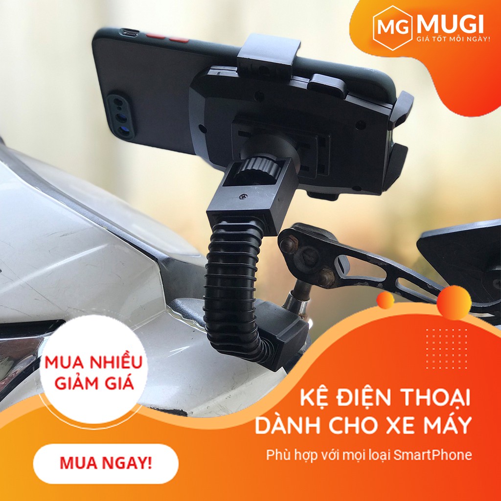 (ĐỔI TRẢ 15 NGÀY) Kẹp điện thoại xe máy, giá đỡ điện thoại xe máy xoay 360 độ, gắn chân gương chắc chắn