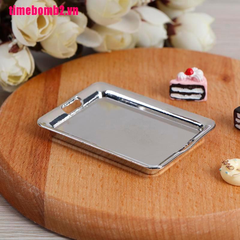 Khay Kim Loại Mini 42mm X 60mm Tỉ Lệ 1: 12 Dành Cho Búp Bê