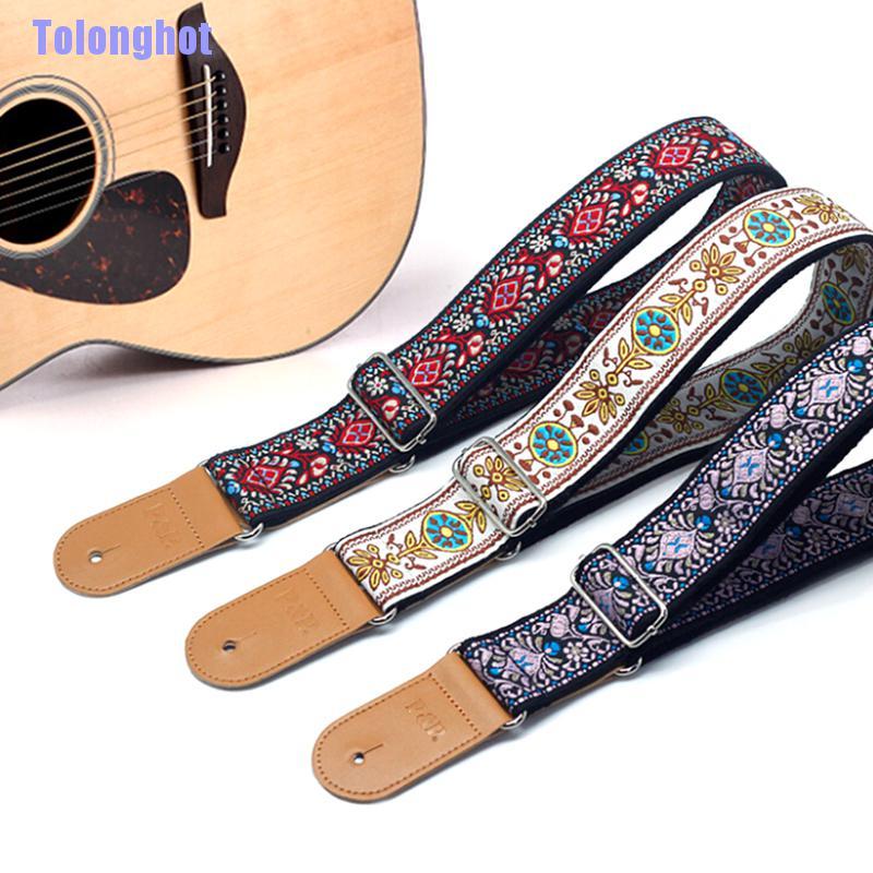 Dây Đeo Đàn Guitar Thêu Họa Tiết Thổ Cẩm