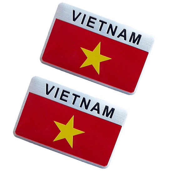 Tem Nhôm Cờ Việt Nam Dán Xe Trang Trí