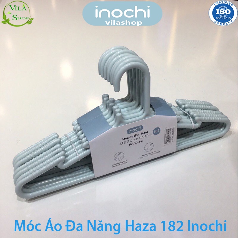 [ Set 10 ] Móc Treo Quần Áo, Móc Quần Áo  Đa Năng Hara 182, Bộ Sưu Tập Móc Quần Áo Người Lớn Nhựa Cao Cấp Inochi