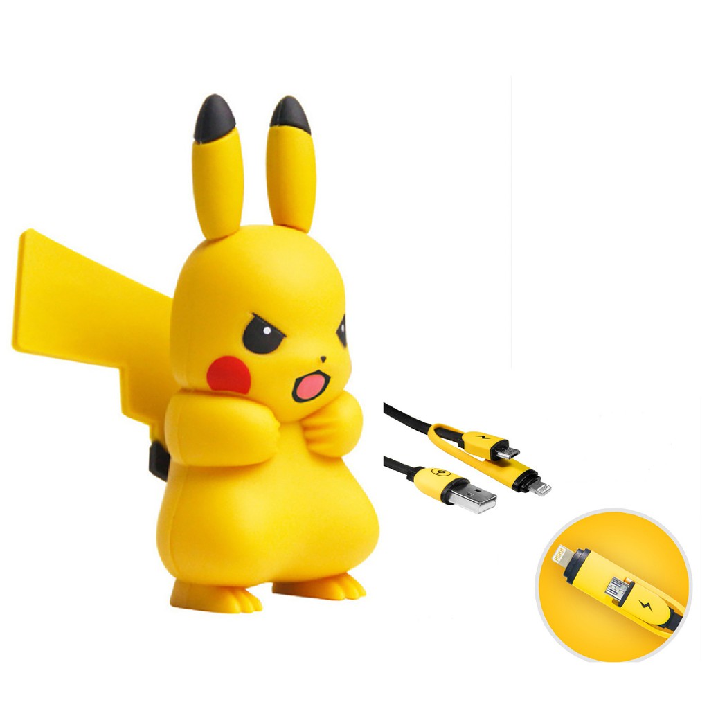 Đầu sạc củ sạc cốc sạc nhanh điện thoại công nghệ Quick Charge 2.0 2.4A hình Pikachu dễ thương đa năng Chammart