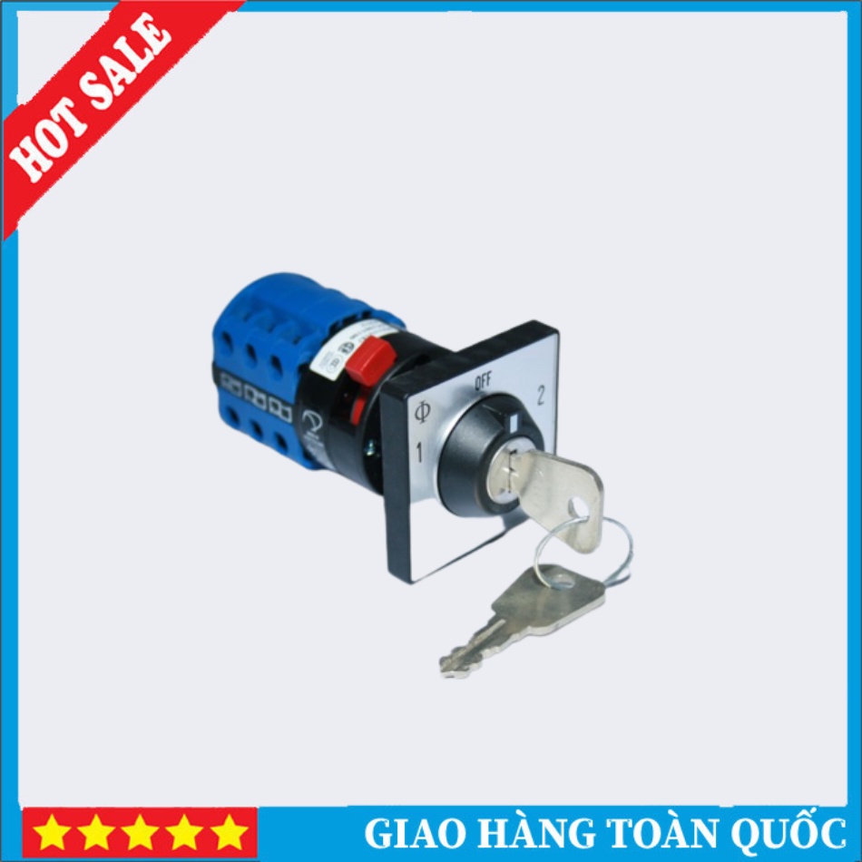Khóa Chuyển Mạch 1-Off-2, 3p, Có Chìa Khóa, CA10-A212 FT2 S0V750D,Công Tắc Khóa Chuyển Mạch, Kraus & Naimer