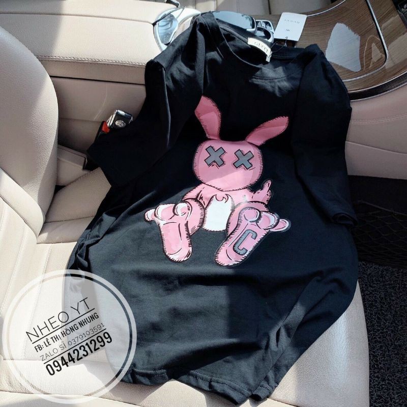 ÁO THUN IN THỎ BAD RABBIT TAY LỠ FROM RỘNG KÈM VIDEO SẢN PHẨM
