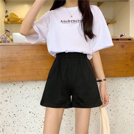 Quần Short Chữ A Lưng Thun Ống Rộng Phong Cách Thể Thao Thời Trang Mùa Hè C7568