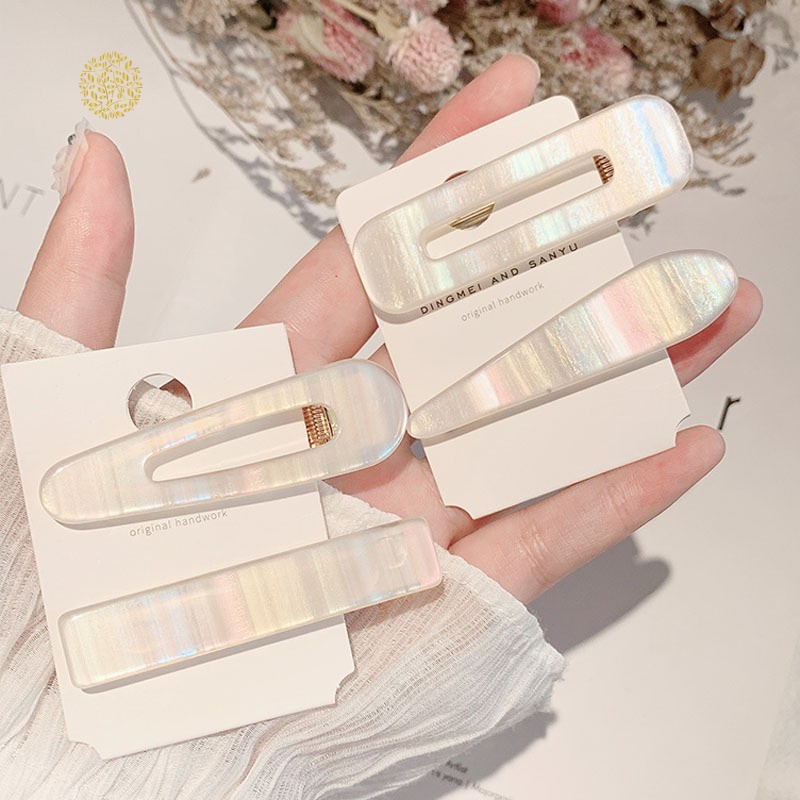 Kẹp tóc mái mỏ vịt màu sắc phong cách tiên cá dành cho bạn gái