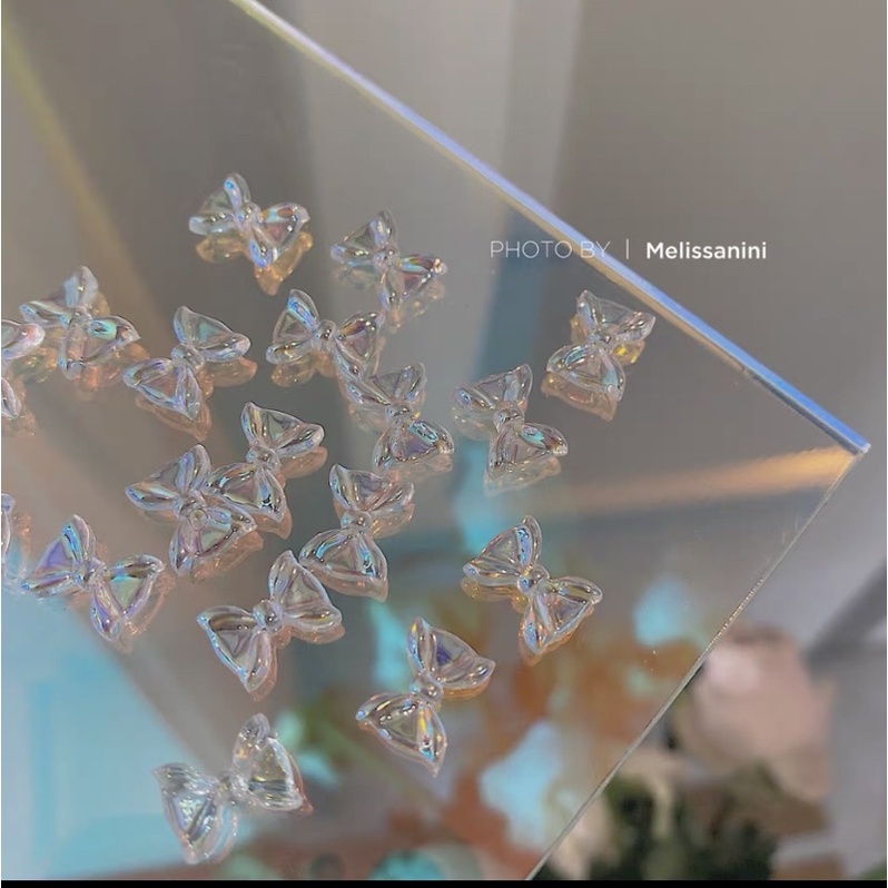 Phụ kiện nơ đính móng tay hologram trong