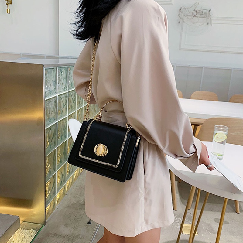 Túi đeo vai IELGY cỡ nhỏ phối dây xích thời trang cho nữ